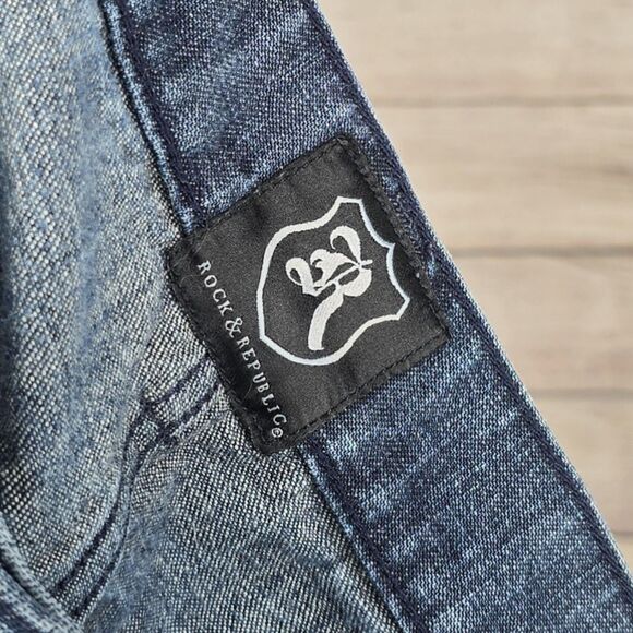 Men's Rock & Republic Grady Relaxed Straight Leg Denim Jeans Size 33 Dark Wash - Picture 9 of 9